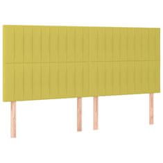 Vidaxl Box spring postelja z vzmetnico zelen 200x200 cm blago