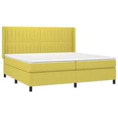 Vidaxl Box spring postelja z vzmetnico zelen 200x200 cm blago