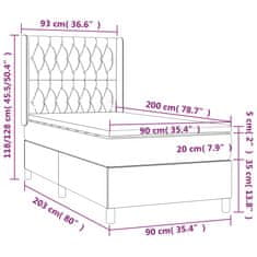 Vidaxl Box spring postelja z vzmetnico temno modra 90x200 cm žamet