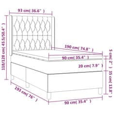 Vidaxl Box spring postelja z vzmetnico roza 90x190 cm žamet