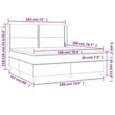 Vidaxl Box spring postelja z vzmetnico svetlo siva 180x200 cm blago