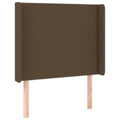 Vidaxl Box spring postelja z vzmetnico temno rjav 90x190 cm blago