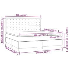 Vidaxl Box spring postelja z vzmetnico črn 200x200 cm blago