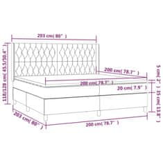 Vidaxl Box spring postelja z vzmetnico taupe 200x200 cm blago
