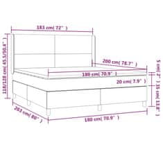 Vidaxl Box spring postelja z vzmetnico črna 180x200 cm blago
