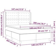 Vidaxl Box spring postelja z vzmetnico svetlo siva 140x200 cm žamet