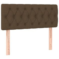 Vidaxl Box spring postelja z vzmetnico temno rjava 100x200 cm blago