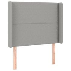 Vidaxl Box spring postelja z vzmetnico svetlo siva 90x200 cm blago