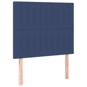 Vidaxl Vzglavje postelje modro 90x5x118/128 cm blago