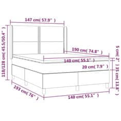 Vidaxl Box spring postelja z vzmetnico moder 140x190 cm blago