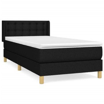 Vidaxl Box spring postelja z vzmetnico črna 100x200 cm blago