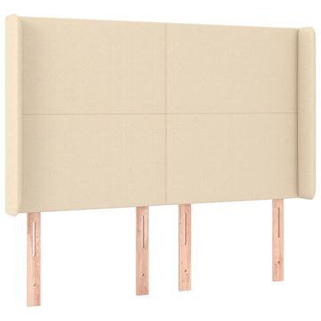 Vidaxl Vzglavje z ušesi krem 147x16x118/128 cm blago