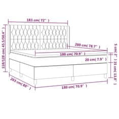 Vidaxl Box spring postelja z vzmetnico temno siva 180x200 cm žamet