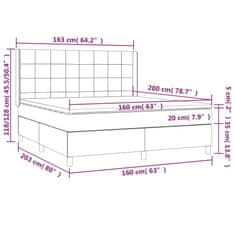 Vidaxl Box spring postelja z vzmetnico temno siva 160x200 cm blago
