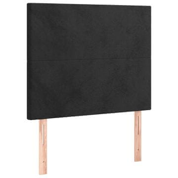 Vidaxl Vzglavje postelje črno 80x5x118/128 cm žametno