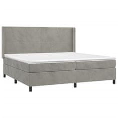 Vidaxl Box spring postelja z vzmetnico svetlo siva 200x200 cm žamet