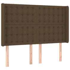 Vidaxl Box spring postelja z vzmetnico temno rjav 140x190 cm blago