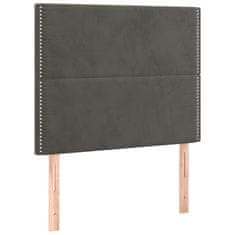 Vidaxl Box spring postelja z vzmetnico temno siv 90x190 cm žamet