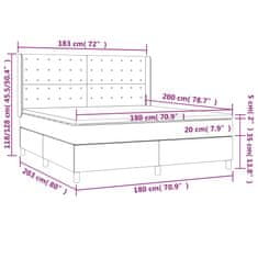 Vidaxl Box spring postelja z vzmetnico krem 180x200 cm blago