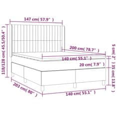 Vidaxl Box spring postelja z vzmetnico temno rjava 140x200 cm blago