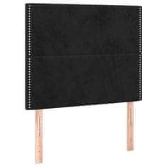 Vidaxl Box spring postelja z vzmetnico LED črna 90x190 cm žamet