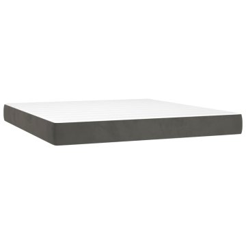 Vidaxl Vzmetnica z žepkasto vzmetjo temno siva 160x210x20 cm žamet