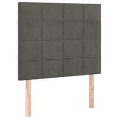 Vidaxl Box spring postelja z vzmetnico LED temno siva 80x200 cm žamet