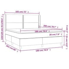 Vidaxl Box spring postelja z vzmetnico svetlo siva 180x200 cm blago