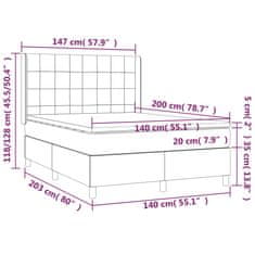 Vidaxl Box spring postelja z vzmetnico svetlo siva 140x200 cm žamet