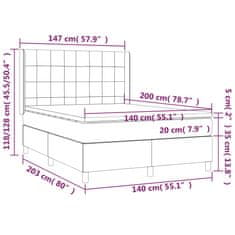 Vidaxl Box spring postelja z vzmetnico črna 140x200 cm blago
