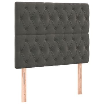 Vidaxl Vzglavje postelje temno sivo 100x7x118/128 cm žametno