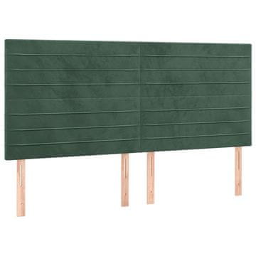 Vidaxl Vzglavje postelje temno zeleno 180x5x118/128 cm žametno