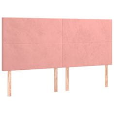 Vidaxl Box spring postelja z vzmetnico roza 200x200 cm žamet