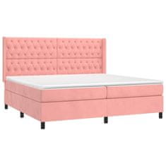 Vidaxl Box spring postelja z vzmetnico roza 200x200 cm žamet