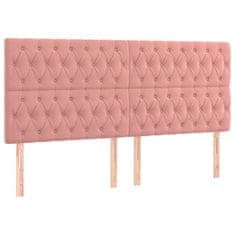 Vidaxl Box spring postelja z vzmetnico roza 200x200 cm žamet
