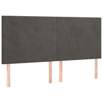 Vidaxl Vzglavje postelje temno sivo 180x5x118/128 cm žamet