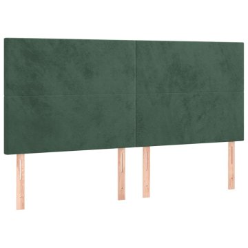 Vidaxl Vzglavje postelje temno zeleno 200x5x118/128 cm žametno
