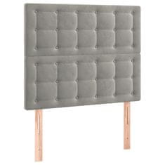 Vidaxl Box spring postelja z vzmetnico svetlo siva 100x200 cm žamet