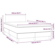 Vidaxl Box spring postelja z vzmetnico LED temno modra 120x200cm žamet