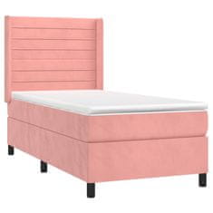 Vidaxl Box spring postelja z vzmetnico roza 80x200 cm žamet