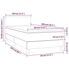 Vidaxl Box spring postelja z vzmetnico siva 80x200 cm umetno usnje
