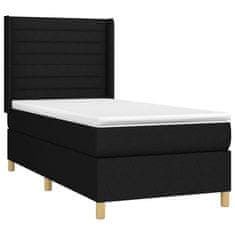 Vidaxl Box spring postelja z vzmetnico črna 100x200 cm blago
