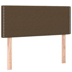 Vidaxl Box spring postelja z vzmetnico LED temno rjava 90x200 cm blago