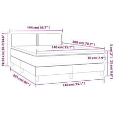 Vidaxl Box spring postelja z vzmetnico svetlo siva 140x200 cm blago