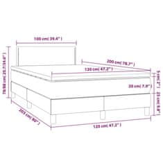 Greatstore Box spring postelja z vzmetnico LED črna 120x200 cm žamet