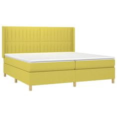 Vidaxl Box spring postelja z vzmetnico zelen 200x200 cm blago