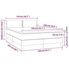 Vidaxl Box spring postelja z vzmetnico temno rjava 140x200 cm blago