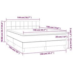 Vidaxl Box spring postelja z vzmetnico taupe 140x190 cm blago