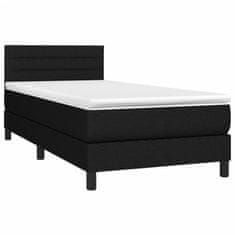 Vidaxl Box spring postelja z vzmetnico LED črna 80x200 cm blago