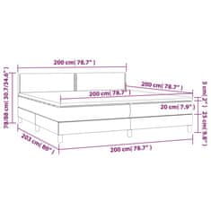 Vidaxl Box spring postelja z vzmetnico LED črna 200x200 cm žamet